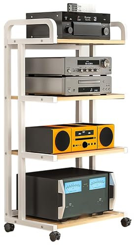 Mobile HiFi Stereo Rack 3/4/5Level AV Component Stand de stockage multimédia pour TV & équipement audio Roulement Mobiletto Étagère CD Moderne Bureau & Salon Meubles