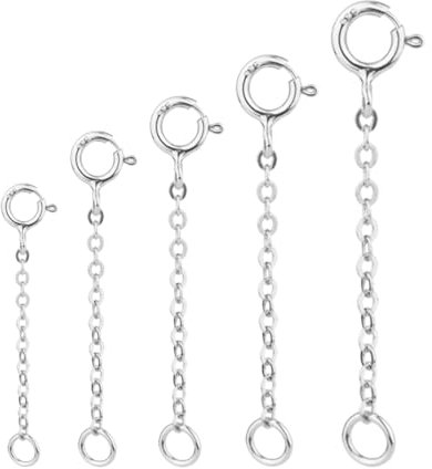 5pcs Extensor de Collar Plata, Extensor de Collar Extensión de Cadena de Pulsera Extensor de Cadena de Acero Inoxidable, Extensores de Cadena para alargar Tus Collares y Pulseras (Pata)