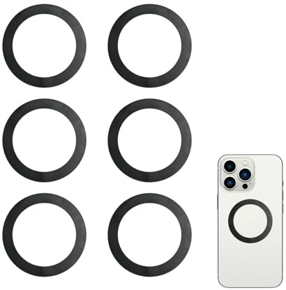 SPTSSWET 6 stycken för MagSafe metallring klistermärken magnetring för iPhone Android mobilskal, kompatibel med trådlös laddare och bilhållare stabil och ultratunn, utan magnet