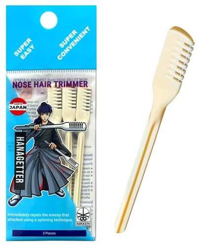 NIKKEN HANAGETTER Nose Hair Remover 3-Pack – Painless Manual Tweezers, Precision Stainless Steel, Made in Japan