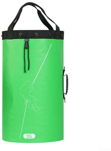 Yhenlovtt Zaino in corda da arrampicata, 30 l/45 l/55 l, in poliestere, con chiusura a cordoncino, per arrampicata su roccia, alpinismo, PVC (verde) (45 L)