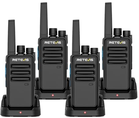 Retevis RT668D Walkie-Talkies 4-Pack Professionella, Digitala Tvåvägsradioapparater PMR446, 256 Kanaler, 2000mAh Typ-C-Laddning, Gruppsamtal, Hållbar ABS-Walkie-Talkie för Säkerhet och Hotell (4-pack)