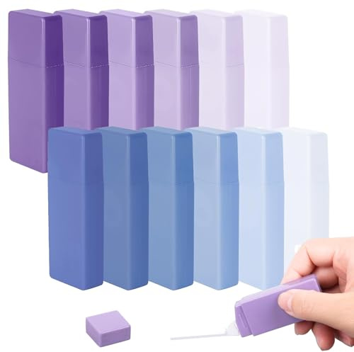 Hshenjhu 12 Piezas Cinta Correctoras, Mini Cintas Correctora, Cintas Correctoras con Tapa Protectora, Cinta Correctora Roller Secado Rápido, para Material Escolar Oficina Hogar Estudiante