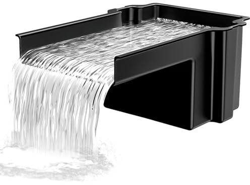 Glosaie Teich Wasserfall, 20 cm breiter Wasserfall Garten, Schwarz