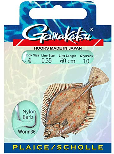 Gamakatsu Gebundene Haken BKS-WORM36 Scholle Gr. 4