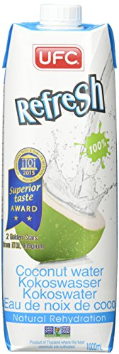 UFC Reines Kokoswasser 100% Pure Kokosnusswasser Thailand (1l x 4) x