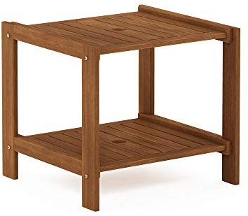 Furinno Tioman Tavolino da esterno Mississippi, Naturale, 48 x 52.1 x 45.5 cm