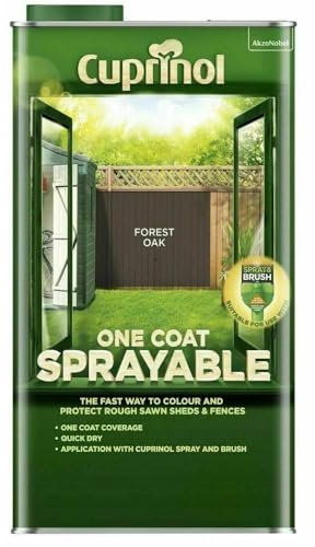Cuprinol One Coat Sprayable Fence Treatment 5 Litre, Autumn Brown