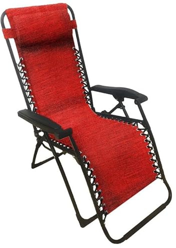 Maury's Sdraio Poltrona Reclinabile 173x65x109h cm con Cuscino Poggiatesta- Sedia in Acciaio, Richiudibile, da Spiaggia, Giardino, Mare, Esterno, Terrazzo- Diverse Posizioni Relax