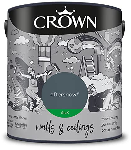 CROWN 2.5L Breatheasy SILK Emulsion Paint for Walls & Ceilings - AFTERSHOW