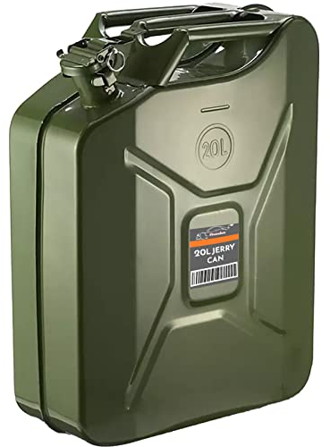 Xtremeauto Jerry Can Fuel Can Metal Petrol Can Water Container Cans Extra Large Liquid Storage Canister For Diesel, Petrol, Oil & Water Container -UN Approved, TUV/GS Certified (20L Jerry Can), Green