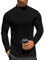 Ekouaer Thermounterwäsche Männerwinter Langarm T-Shirt mit Innenfleece Thermo Unterhemd schwarz XL