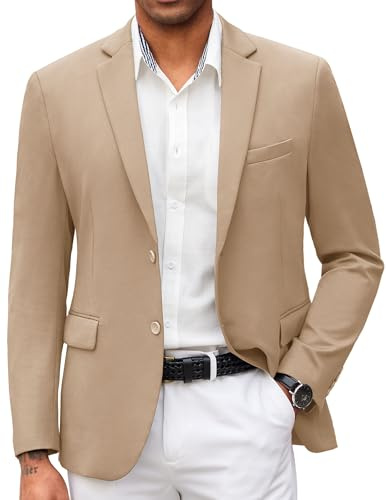 COOFANDY Men's Blazer Slim Fit Casual Sport Coats Slim Fit Suit Jacket Lightweight Khaki Sports Jacket