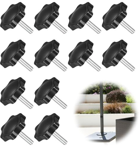 JRYGAC M6 - Tornillos de estrella (12 unidades, tornillos con asa, perilla de sujeción roscada, mango de sujeción, para dispositivos mecánicos, máquinas herramientas, decoración de muebles