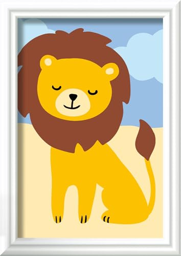 Ravensburger CreArt 23985 - Little Lion, Cuadro por número para niños a Partir de 7 años, Set de Pintura con Marco, Pincel y Pinturas acrílicas, Regalo para niños y niñas