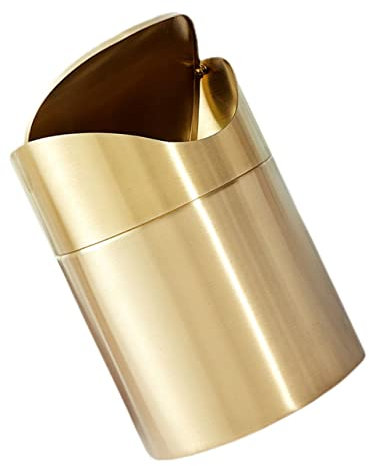 OUNONA Edelstahl Mini Mülleimer Mit Deckel 16.8X12 Zoll Kompakter Tischabfalleimer Für Küche Wohnzimmer Büro Und Bad