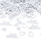 Wedding Confetti, Just Married Table Scatter Silver Heart Shape Confetti Sequins Wedding Scatter Table Decoration for Bridal Showers Engagement Party Decor 30g