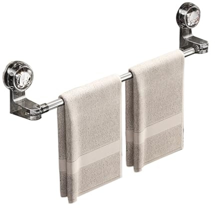 Porta-Asciugamani da Parete per Bagno | Sbarra Appendiabiti Montata a Muro | Ventose Regolabili Porta Indumenti per Cucina Doccia Casa Hotel