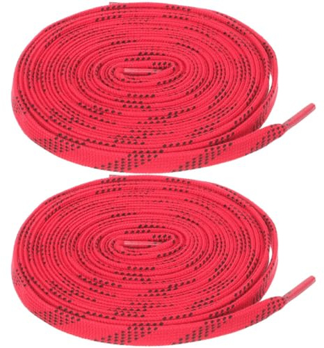 Ciieeo Lacets de Hockey Professionnels Plats en Polyester 2 Paires 244 Cm Rouges pour Patins à Glace et Patins à roulettes, Résistants et Adaptés aux Sports de Glisse et Hockey sur Glace
