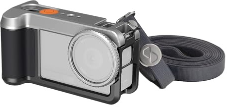 SMALLRIG All-in-One Street Grip Kit for DJI Osmo Action 6, Comfort Grip with Battery Compartment, Aluminum Frame w Cold Shoe, Shoulder Strap, Lens Protection Ring, for Street Photography - 5891