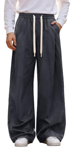 WWricotta Pantaloni Casual da Uomo a Gamba Dritta, vestibilità Rilassata, per la Primavera e l'autunno/1