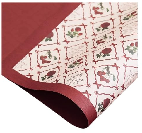 Blomsterpapper, Presentpappersark Flerfärgade paket med 10 st(Red)
