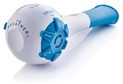 THE BREATHER │ Natural Breathing Exerciser Trainer For Drug-Free Respiratory Therapy │ Breathe Easier with Stronger Lungs │ Guided Mobile Training App Included