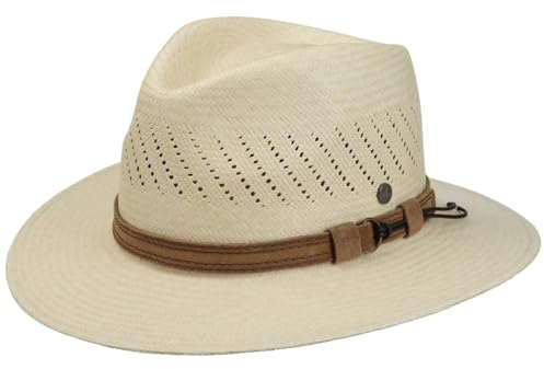 LIERYS Air Panamahut Strohhut Traveller UV Schutz Damen und Herren Frühling Sommer Natur S (55-56 cm)