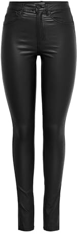 ONLY Pantalon en Simili-Cuir ONLROYAL Taille Haute Skinny Fit Pantalon en Simili-Cuir Black XL 30 Black 1 XL / L30
