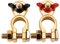 CZC AUTO Battery Terminals 12V/24V Solid Brass Clamps Connectors with Colour Coded Wing Nuts, Quick Release for RV Motorbike Car Truck Boat Caravan, 1 Pair