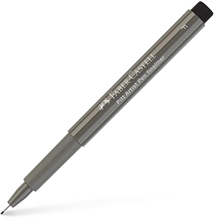 Faber-Castell 167273 - Tuschestift Pitt Artist Pen, Fineliner, Linienbreite F, 0.5 mm, Farbe 273, warmgrau IV, 1 Stück