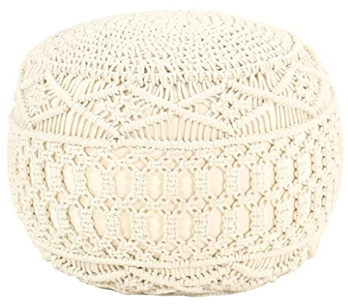 Bussandri Exclusive - Makramee Sitzpuff Handgefertigt 45x30 cm Baumwolle