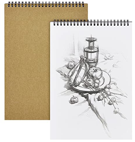 OFFCUP Album da Disegno Professionale, 2 Pacchi A4, 160 GSM Blocco, Quaderno Spiralati, Fogli da Schizzi, Sketchbook per Manga, Dipingere, Scrivere