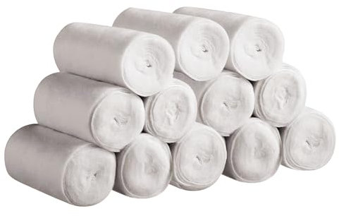 Gauze Bandages Roll White Cast Padding - 12 Rolls Cotton Wool Roll Cast Padding Individual Pack, Medical Fleecy Web Adhesive Roll Breathable Wound Care for Arms, Legs, Wrists, Craft (5cm×3m)