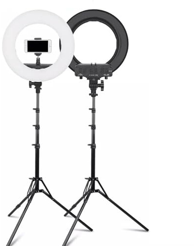Actualizado Luz de Maquillaje, lámpara anular para Selfie, lámparas de Anillo de 14 Pulgadas, Anillo de luz LED con Soporte para teléfono, para vídeo y fotografía Soporte Celular
