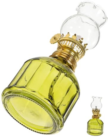 ULDIGI Glasöllampe Petroleumlampe Vintage Glas-sturmlaterne Öllampe Lampe Vintage Glaspetroleumlaterne Dekor Indoor Outdoor Petroleumlampenlaterne