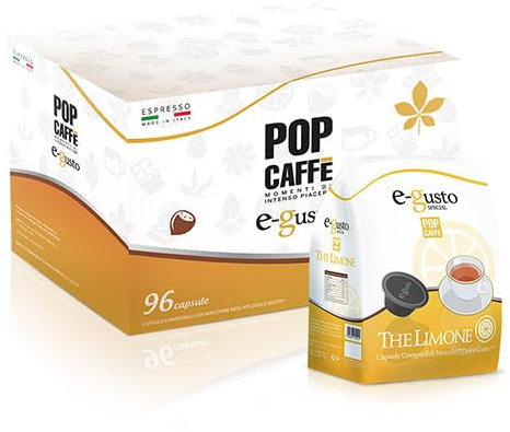 96 POP CAFFE Dolce Gusto THE LIMONE Capsule compatibili con Dolce Gusto Nescafe - 6 Sacchetti da 16 Capsule POP CAFFE E-GUSTO TE al LIMONE –
