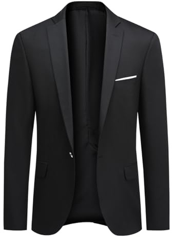 Allthemen Blazer da Uomo Giacca Eleganti Made in Türkiye Nero 48