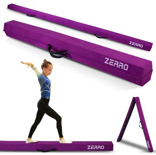 ZERRO Schwebebalken für Zuhause Kinder, 240cm Balken Turnen Faltbare, Turnbalken Gymnastik Balance, Lila