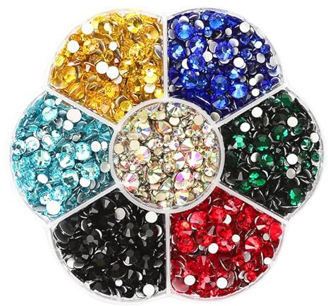 JOZMMZEOOA 3 000 st strass 7 typer av dragkedja strass limning strass lim strass klistermärke strass lim strass textil, för kläder och skor DIY hantverksgåvor (blanda)