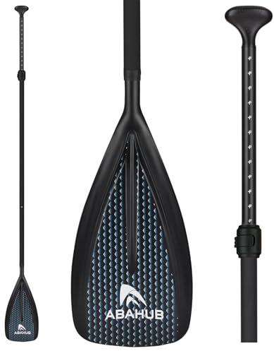 Abahub Pagaie Paddle Sup Paddle Rame Pagaie Télescopique 173-213cm Aluminium avec Revêtement PU pour Sup Planche Surf, Lame Plastique Nylon Noir/Bleu/Vert/Rouge/Orange/Jaune