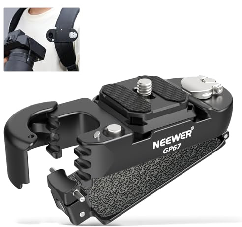 Neewer Backpack Camera Clip Mount with Square QR Plate, Upgraded Safety Latch, Quick Release Camera Belt Clip Backpack Strap Compatible with Peak Design PD QR System Canon Nikon Sony DSLRs, GP67
