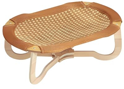 Cama para Gatos De Ratán - Cama Refrescante para Gato Mimbre Elevada - Colchoneta Trenzada, Hamaca Transpirable para Climas Cálidos Razas Pequeñas Medianas Grandes Y Animales