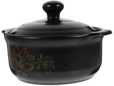 DECOMELODY Cazuela De Cerámica Para Estofado y Sopa Resistente Altas Temperaturas Para Uso Cocina Fogones De Gas o Eléctricos