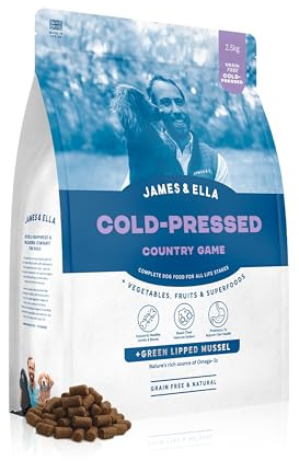 James & Ella Cold-Pressed Dog Food, Country Game (2.5kg) Hypoallergenic, Grain Free & Low-Fat Complete Pellets | Rich in Vitamins, Fatty Acids & Nutrients, Easily Digestible for Sensitive Dogs