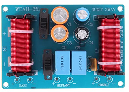 Mucshim Altavoz de 150 W, divisor de frecuencia de audio, filtro cruzado de 3 vías, para altavoces de 4 a 11 estantes