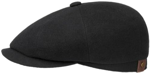 Stetson Gorra con Visera Hatteras Plano Lana Cachemira Boina Forro de Franela Mujer Hombre Otoño Invierno