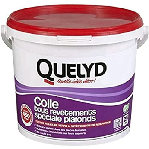 Colle QUELYD spéciale Plafonds - toutes toiles de verre et revêtements de rénovation - 6 kg - Prêt à l'emploi