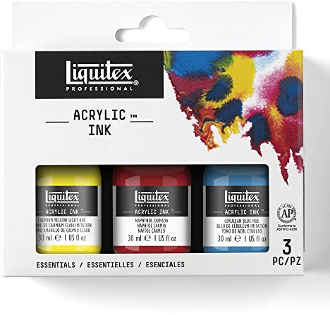 Liquitex Ink! Set Da 3 Flaconi Da 30 ml Colori Trasparenti