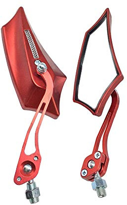 Mintice 2 st universell röd motorcykel sidospegel spegel skoter sidospeglar 8 mm/10 mm cykel cykel